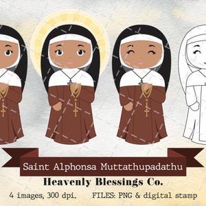 Saint Alphonsa Muttathupadathu, Catholic images, Cute Saints, Religious Clipart, Saints Clipart, Holy Woman, Saints