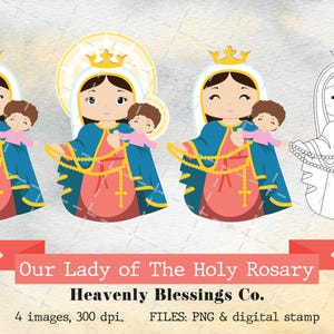 Our Lady of the Holy Rosary, Catholic images, Cute Saints, Religious Clipart, Saints Clipart, Holy Woman, Virgencita, Saints
