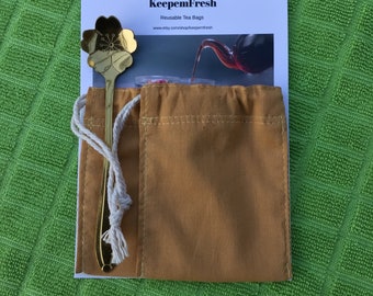 Reusable Teabags Gift Pack 2 Bags with Spoon.