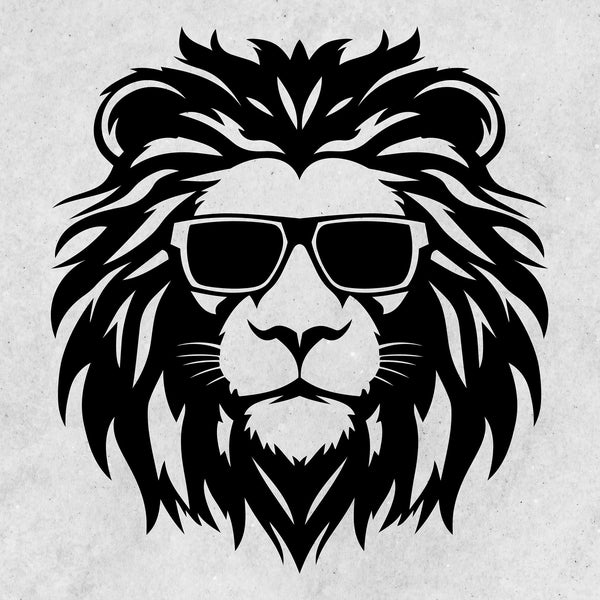 Lion With Sunglasses Svg Png Eps Ai/ Lion Head Svg/ Lion Glasses/ Lion Silhouette Svg/ Cool Lion Svg/ Lion With Glasses Svg/ Lion Face Svg