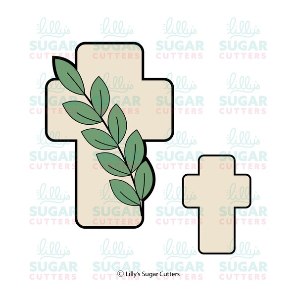 Cross & Greenery Cross Cookie Cutters