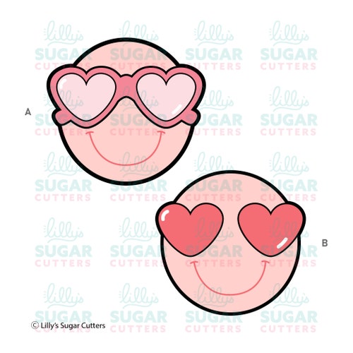 Smiley Love Face Cookie Cutters Etsy