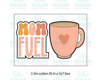 Mom Fuel & Coffee Mug 2-Piece Cookie Cutter Set