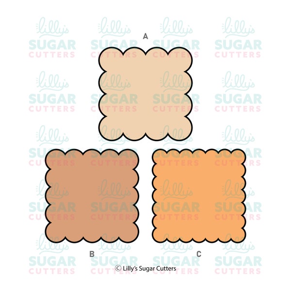Scalloped Squares Cookie Cutters