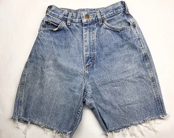 Vintage Bermuda Shorts Size 24 XS | Light Medium Wash High Waisted Denim Jorts 1990s