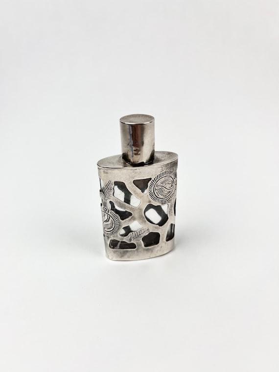 Antique Vintage Sterling Silver Perfume Bottle Art