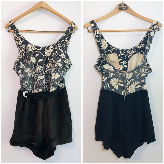 Vintage 1930s 1940s Swimsuit One Piece Playsuit Ro