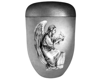 Angel Urn, Artist Urn, Hand Painted Urn, Urn for Ashes, Funeral Urn for Adult Urn, Human Urn, Unique Urn