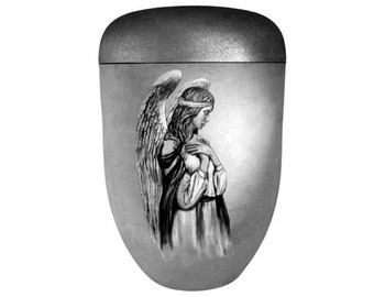 Angel Urn, Artist Urn, Hand Painted Urn, Urn for Ashes, Funeral Urn for Adults, Unique Urn, Hand Painted Urn