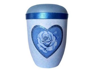 Urn, artist urn - "Rose"- organic urn, hand-painted urn, urn for ashes, funeral urn, urn with motif