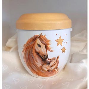 Children&#39;s urn, small urn, &quot;horses&quot; artist urn, toddler urn, combination urn, hand-painted urn, children&#39;s urn
