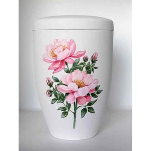 Urn Roses, artist urn, hand-painted organic urn, urn for ashes, funeral urn, urn for human ashes, unique urn