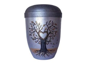 Urn, artist urn - "Tree of Life" - organic urn, hand-painted urn, urn for ashes, funeral urn, urn with motif, hand-painted urn