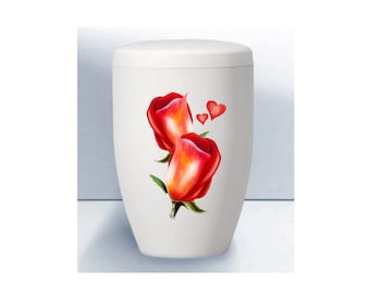 Urn Tulips, artist urn, hand-painted organic urn, urn for ashes, funeral urn, urn for human ashes, unique urn