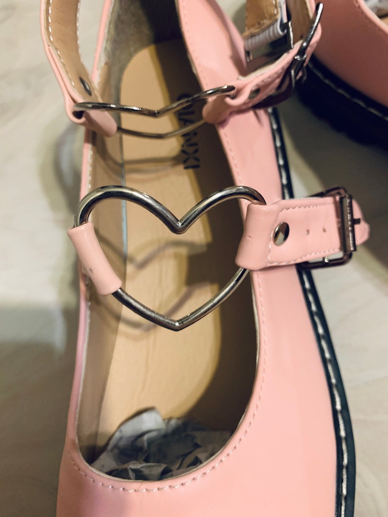 NEW Pink Platform Creeper Heart Shoes | Etsy