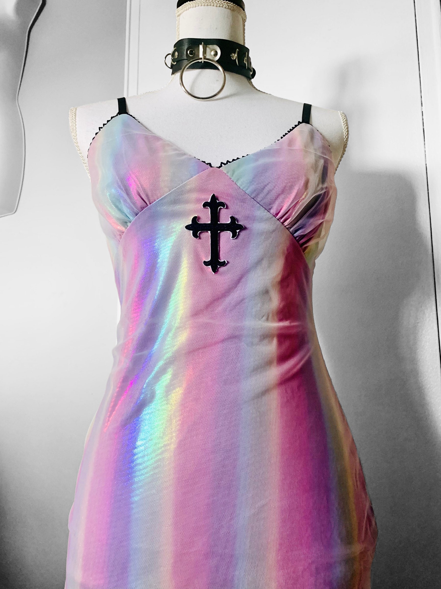 NEW Pastel Goth Custom Irridescent Dress Etsy