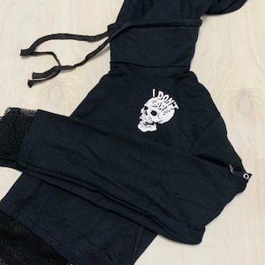 BRAND NEW Goth Mesh Hooded Sweatshirt O-Ring