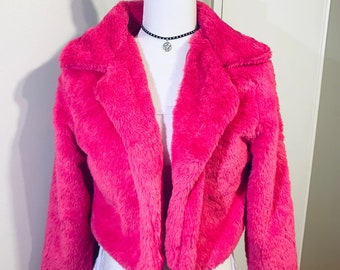 hot pink fuzzy jacket