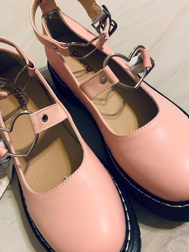 NEW Pink Platform Creeper Heart Shoes | Etsy