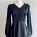 NEW Black Goth Lolita Long Sleeve Dress