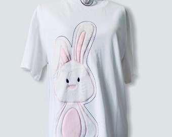 NEW Fuzzy White Bunny Lolita Tee