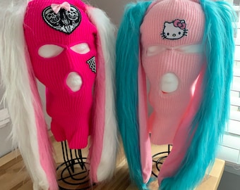 Custom Goth Punk Alt Bunny Ski Mask
