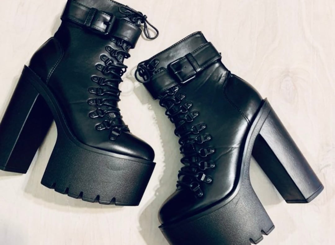 faux leather platform shoes
