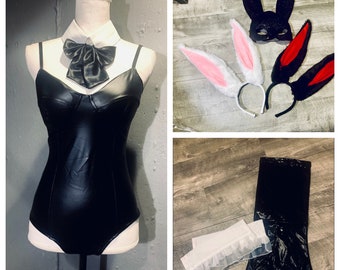 Lencería de disfraz de conejita sexy con apariencia mojada personalizada