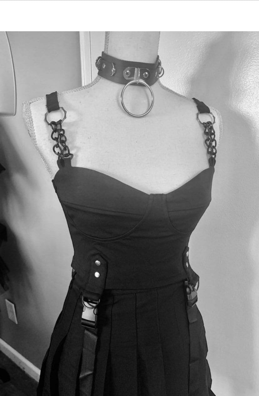 NEW 2 pc Cybergoth Industrial Cami Skirt Set