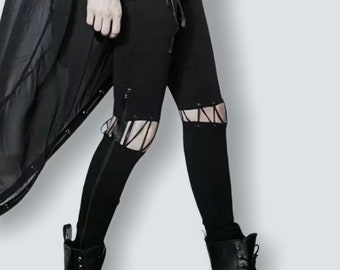 NOUVEAUTÉ Jupe legging PunkRave gothique à lacets