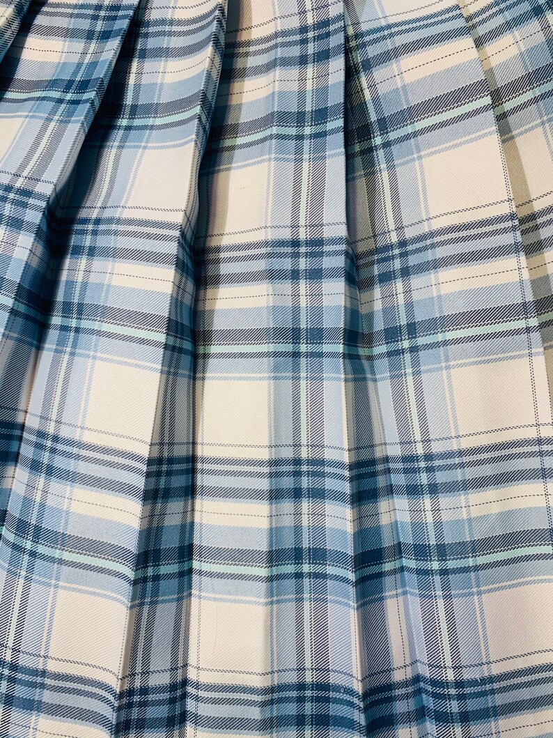 NEW Blue Plaid Lolita Goth Pleated Skirt