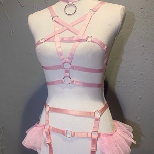 Japanese Hot Set Underwear Bow Ruffle Pink Plus Size Lingerie