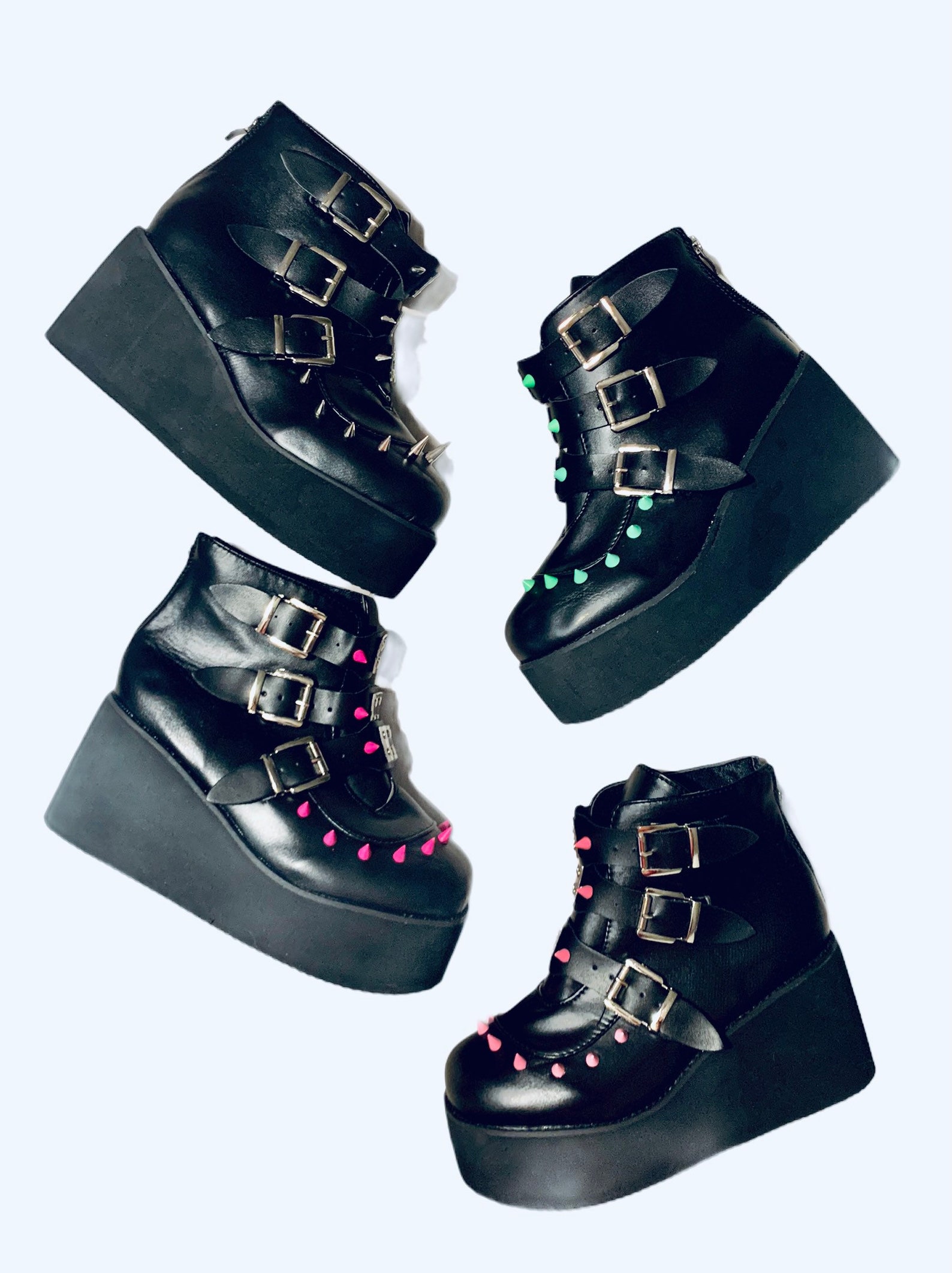 platform boots with spikes