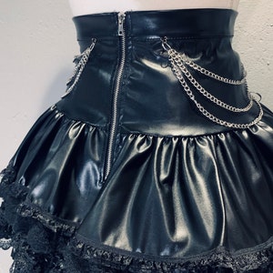 NEW Faux Leather Goth Tiered Lace Corset Skirt - Etsy