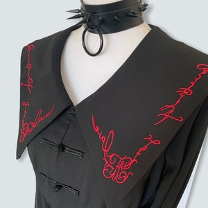NEW Goth Lolita Black Embroidered Blouse
