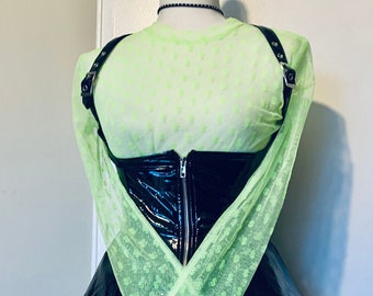 NOUVEAU Haut à manches longues en maille vert lime fluo