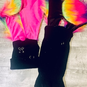 Custom Rainbow Rave Pride Beanie Ski Maske Trap Szene