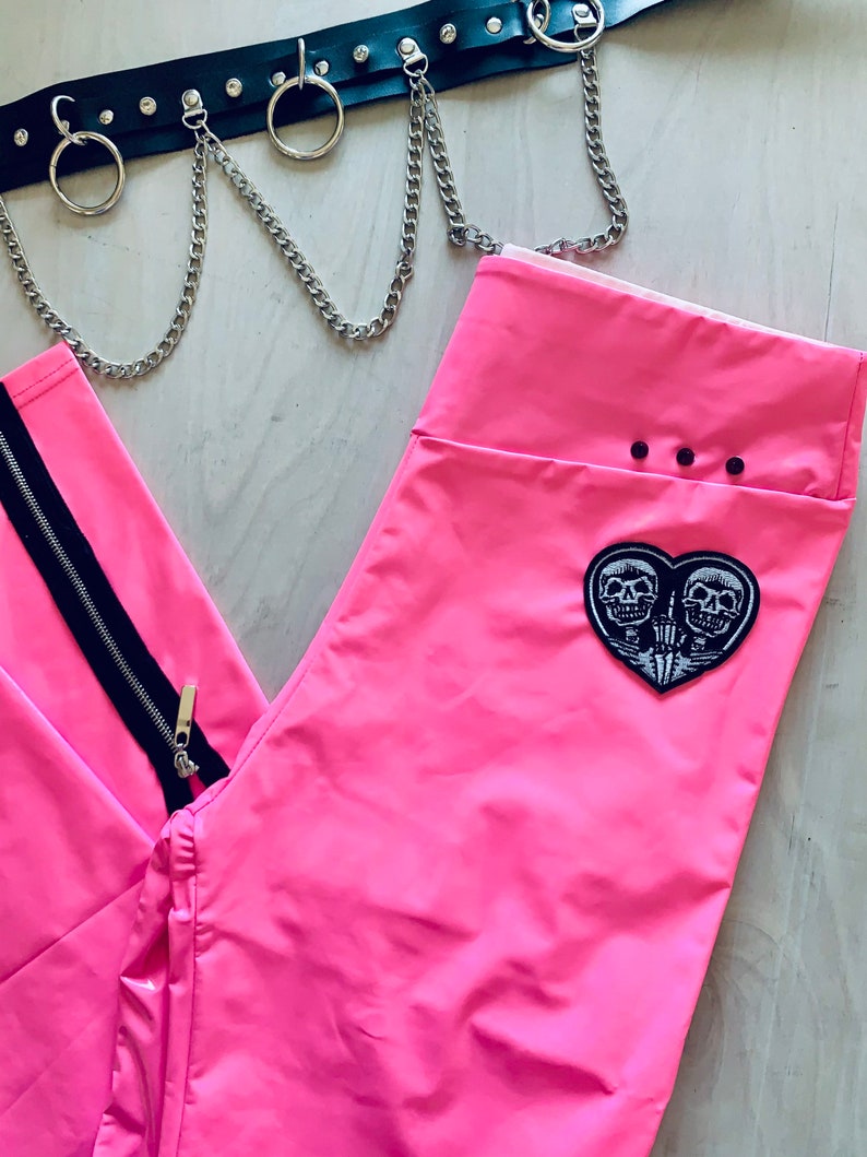 NEW Cybergoth Pink Zipper Leggings