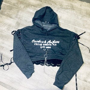 NEW Goth Asylum Crop Chain Hoodie