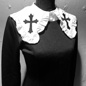 Winter Goth Collar and Long Sleeve Dress Set