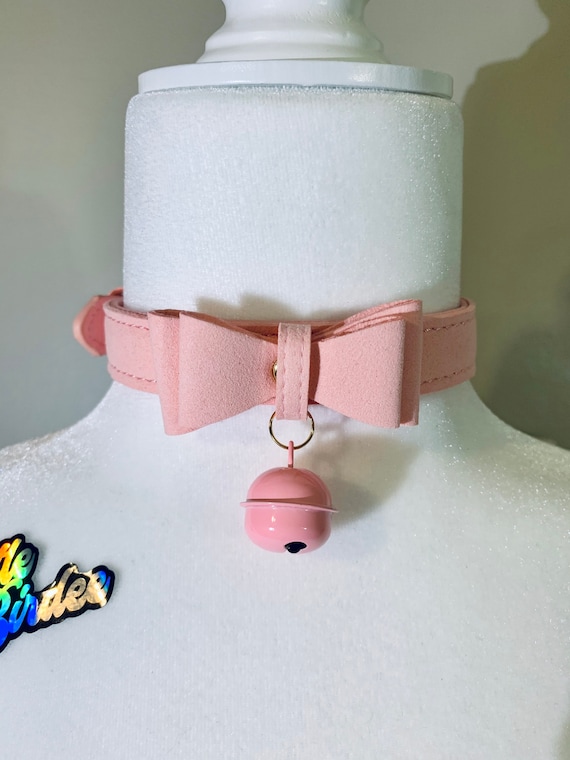 NEW Pink Bow Bell Choker Collar Choker Etsy