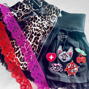 NEW Custom Punk Leopard Lace Skirt