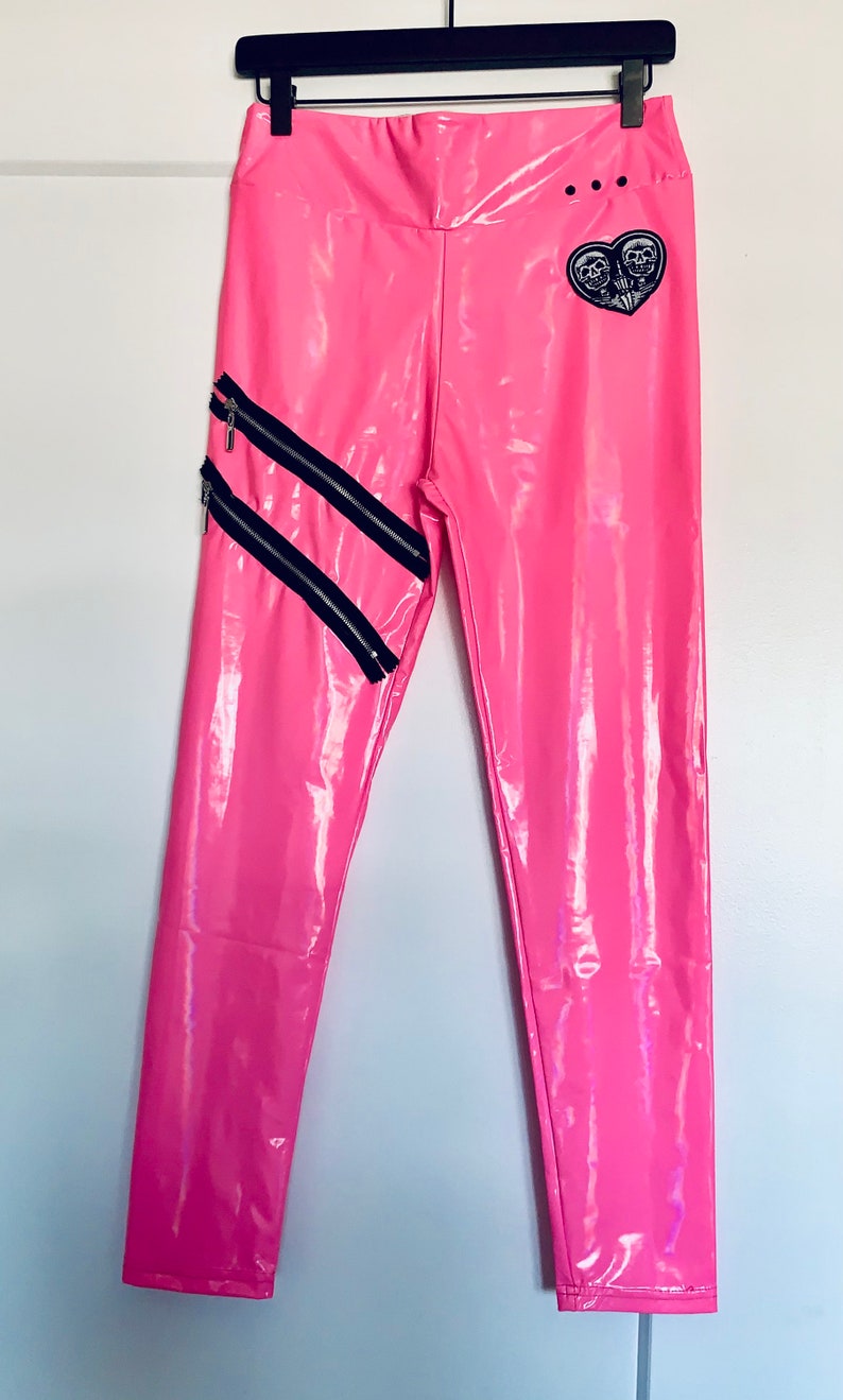 NEW Cybergoth Pink Zipper Leggings
