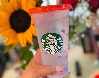 wallpapers Starbucks Color Changing Cups 2021 Marble color changing starbucks cup etsy