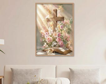 Jesus Jigsaw Puzzle 500Pcs, Christian Puzzle for adults with box, cross