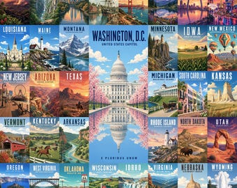 Travel Poster Jigsaw Puzzle 500Pcs, Puzzle for adults with box