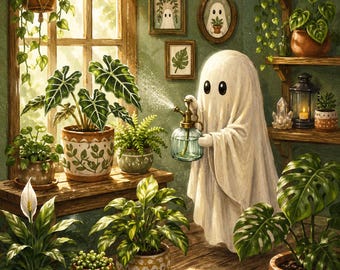 500 Piece Puzzle for Adults, Greenhouse Ghost, Houseplant Cottagecore Gift