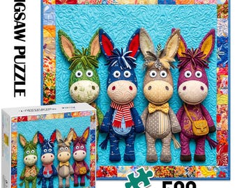 Faux Quilt Puzzle 500Pcs, Puzzle for adults with box
