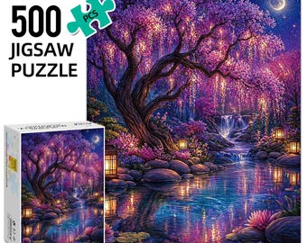 Glowing Tree Puzzle 500Pcs, Puzzle for adults with box