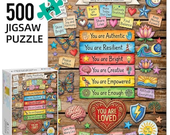 Daily Positive Puzzle 500Pcs, Puzzle for adults with box